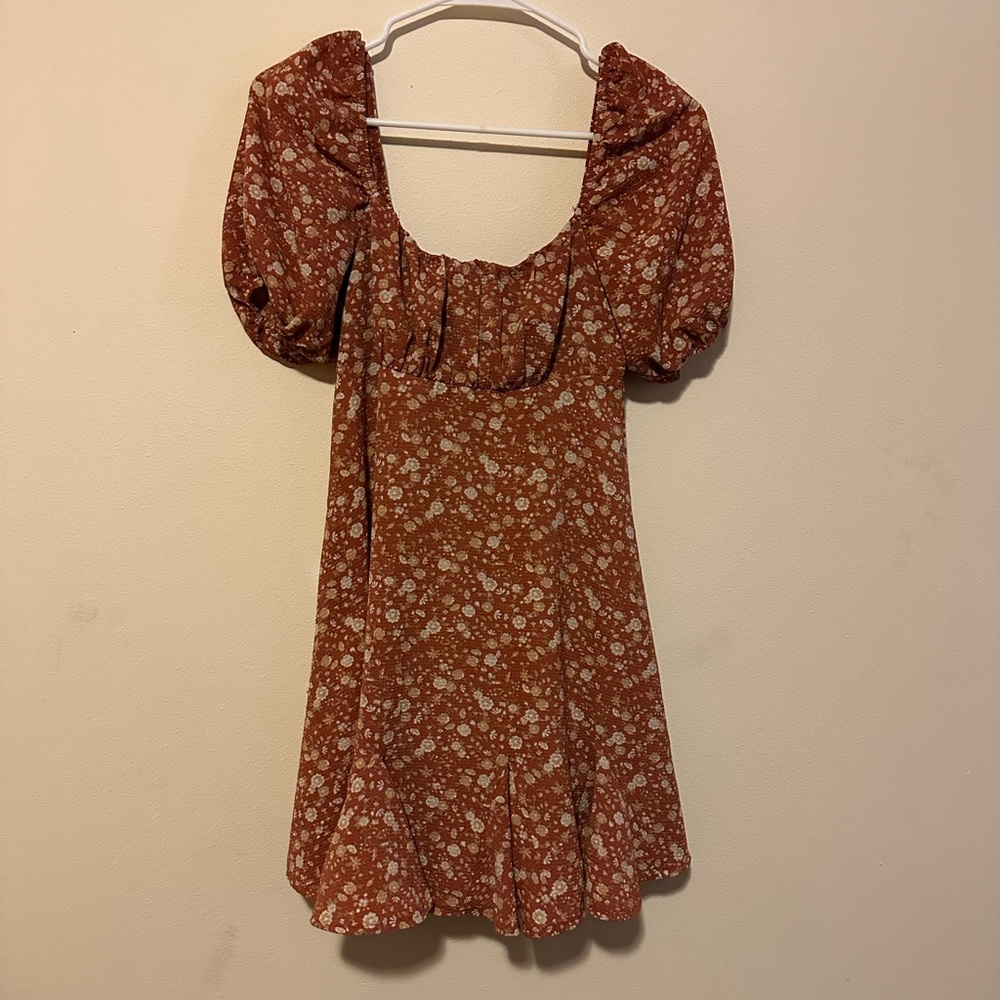 Orange Floral Dress